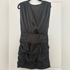 TCEC Black Ruched Sheath Mini Dress